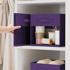 DIMJ Storage Cubes, Cube Storage Bin, 6 Pack Foldable Baskets with Window, Closet Storage Bins with Handle, 11x 11 inch Stora