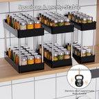 3 Pack Under Sink Organizers and Storage, 2 Tier Bathroom Cabinet Organizer Shelf with Hanging Cups for Kitchen & Bathroom (B