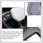 Steering Wheel Button Cover, for Kia K4 2024 2025 2026,Steering Wheel Button Panel Protection Frame Molding Trim - Carbon Fiber(for GT-Line,GT-Line Turbo Model)