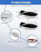 Rearview Mirror Half Caps Covers Compatible with 2007-2014 Chevy Silverado GMC Sierra Avalanche Tahoe Suburban Yukon Escalade ESV Left Right Side View Upper Mirror Cover Caps, Chrome