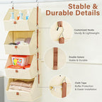 4 Tier Hanging Closet Organizer,Disassemblable Clothes Hanging Shelves,Fabric Closet Organizer System for Space-Saving,Foldab