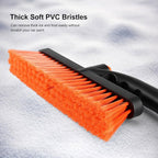 Odoland 2 Pack 33" Extendable Snow Brush with Detachable Ice Scraper for Car Windshield with Foam Grip and 360° Pivoting Brush Head for Christmas Car Auto Truck SUV, Orange