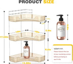 Asayuee 3-Tier Corner Bathroom Counter Organizer with Top Toothbrush Holders,Large Makeup Organizer Countertop with Brush Hol