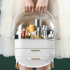 CANITORON Makeup Organizer,Skincare Organizer with 2 Drawers and Brush Storage Box,Cosmetic Display Case for Vanity Organizer