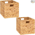 M4DECOR 12x12in Wicker Storage Baskets - Large Cube Storage Bins for Bedroom, Living Room, Nursery (2 Packs)