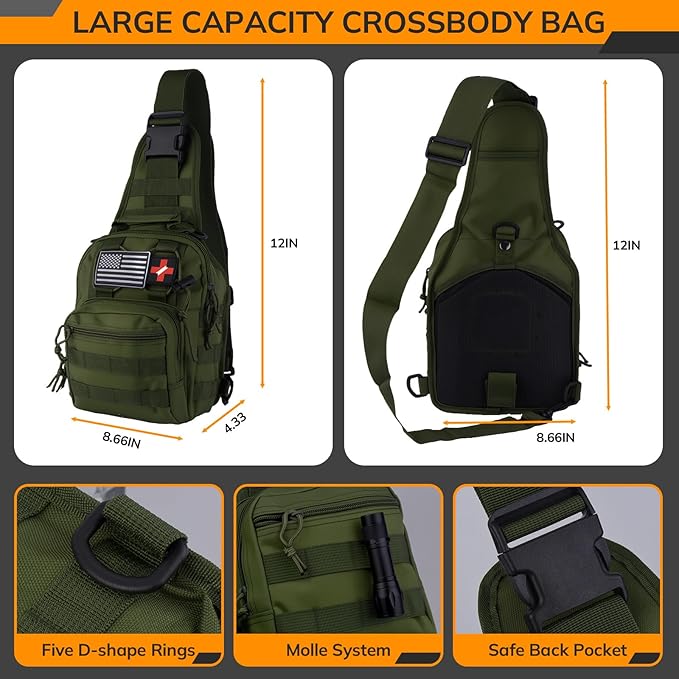 Survival Kit, 250pcs Survival Tools Tactical Gear and Trauma Bag, Survival First Aid Kit with Molle Crossbody Bag & Emergency