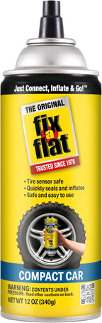 Fix-A-Flat S60410 Aerosol Emergency Flat Tire Repair and Inflator, for Compact Tires, Eco-Friendly Formula, Universal Fit for