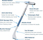 3 In 1 Snow Brush and Ice Scraper for Car Windshield Extendable Snow Removal 360° Pivoting Vehicle Winter Shovel Brush Snow Scraper with Long Handle for Car SUV Trucks (White)