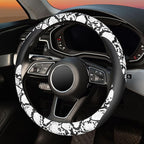 ZHOL Snake Skin Steering Wheel Cover Leather 14.5-15 Inch, Reversible Car Steering Wheel Cover for Women Men, Anti-Slip Desig