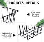 Fumete 9 Pcs Wall Grid Hanging Basket Shelf Hooks Set Includes 3 Basket 3 Wire Straight Shelf and 3 Hooks for Storage Display