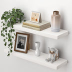 Heimlove 24 Inch Floating Shelves for Wall,Mounted Storage Wood Shelves with Invisible Brackets Hanging Shelf for Bedroom,Liv