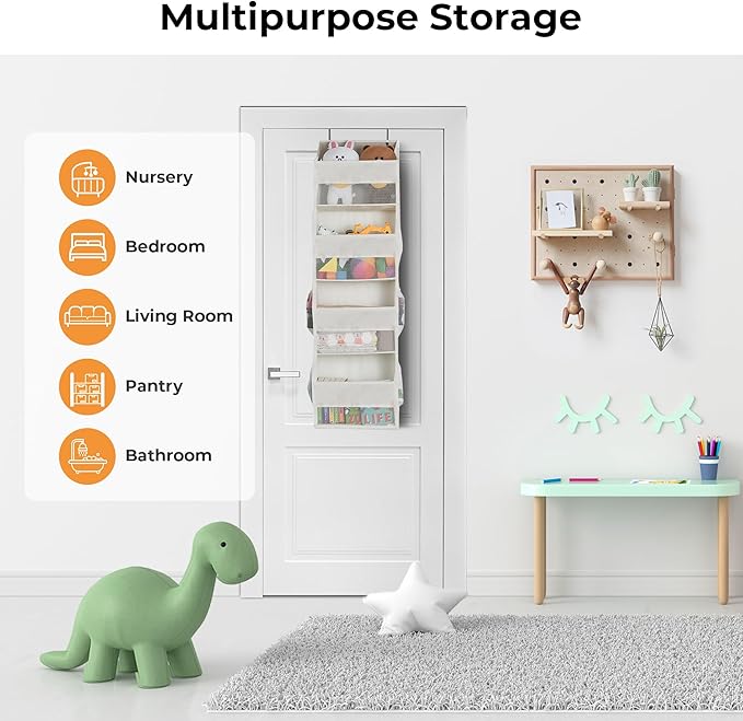 GRANNY SAYS Over the Door Organizer, 4-Shelf Behind the Door Storage with 6 Pockets and Clear Window, Waterproof Anti Tilt 35