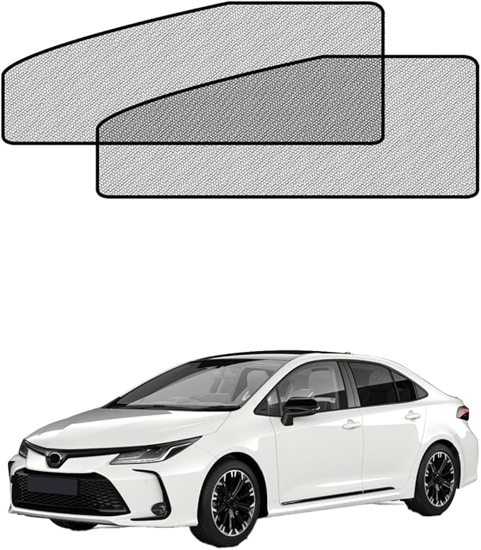 Car Window Shades for Toyota Corolla(2019-2024), 2-Pack Rear Window Sun Shades for Baby – Breathable Mesh, UV & Heat Blocker, Privacy Protection for Camping, Travel, Sleep & Nursing