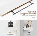 Vivelove White Floating Shelves 48 Inches Long, Wall Display Shelves with Invisible Brackets, for Bathroom Living Room Kitche