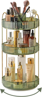 Asayuee 360 Rotating Makeup Organizer,3 Tier Large Capacity Make Up Organizers and Storage,Skincare Perfume Vanity Organizers