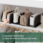 SPACEKEEPER Shelf Divider for Closet, Adjustable Purse Organizers Handbag Separators Storage Organizer Bookshelf Separator Di