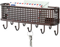 Deco Brothers Wall Key Holder and Mail Organizer, Bronze