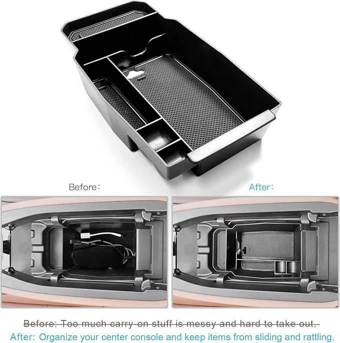 CDEFG 2023 2024 2025 2026 CX-50 Center Console Organizer Tray for 2023 2024 2025 2026 Mazda CX-50 Middle Console Armrest Storage Box 2023-2026 CX50 Accessories(Black)