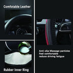 Yangday Leather Steering Wheel Cover for Ford F150 F250 F350, 15.5-16 inches Car Steering Wheel Cover with Anti-Slip Massage 
