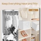 Criusia 6 Pack Large Clothes Organizer, Wardrobe Closet Organizer and Storage with Handles, Foldable Fabric Closet Organizers