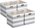 11x11 Cube Storage Bins, Collapsible Fabric Storage Cubes, Cubby Storage Organizer Bins Striped Container Baskets for Organiz