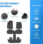 Nilight TPE Floor Mats for Subaru Ascent 7 Seater 2nd Row Bucket Seat 2019 2020 2021 2022 2023 2024 2025 2026 All Weather Custom Fit Heavy Duty Floor Liners