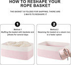 OIASKET Storage Baskets for Organizing 3 Pack, Woven Baskets for Shelves, Closet Organizer Bins Empty Gift Basket Toy Storage