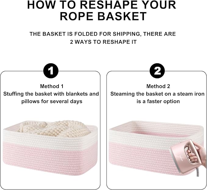 OIASKET Storage Baskets for Organizing 3 Pack, Woven Baskets for Shelves, Closet Organizer Bins Empty Gift Basket Toy Storage