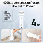 Cordless Electric Vacuum Pump for Vacuum Storage Bags Travel Air Pump, Portable USB Rechargeable Seal & Compression Bag Pump 