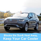 Front Windshield Sun Shade Foldable Car Front Window Sun Shade Windshield Shade Custom Fit for 2016-2025 2026 Volvo XC90 Block UV Rays Car Accessories Heat Keep Cooler