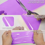 Lypumso Color Transform Light Filters, DIY Self Adhesive Car Light Tint Repair Tape for Headlight Fog Tail Lights, Transparent Outdoor Lights Window Home Decor Vinyl Wrap Film (Purple, 4in x 20ft)