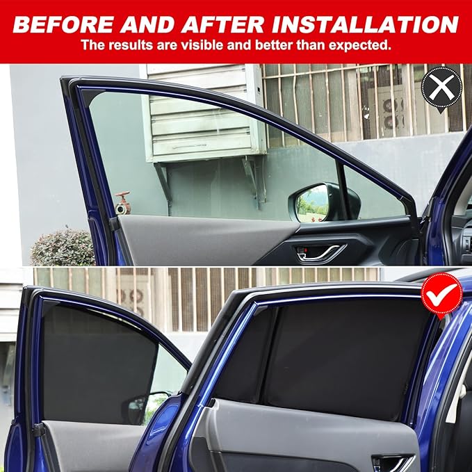 Car Window Shade Compatible with Subaru Crosstrek 2024 2025 2026, Front Rear Mesh Side Window Sun Shade Glare Shield and UV Rays Protection Accessories (Front + Back Window)