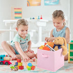 Stero Fabric Storage Bins 6 Pack Fun Colored Durable Storage Cubes with Fabric Handles Foldable Cube Baskets for Home, Kids R