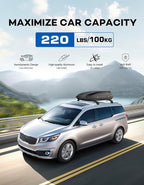Roof Rack Cross Bars 220lbs Compatible with Kia Sedona 2015-2021,Heavy Duty Aluminum Lockable Roof Rails Crossbars Cargo Canoe Black Rooftop Cargo Carrier Luggage.
