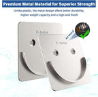 Brushed Metal Shower Rod Holders 2 Pack, Heavy-Duty Adhesive Shower Curtain Rod Brackets, No Drilling/Screw Mount, Rustproof 