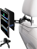 KU XIU Magnetic Wireless Charging Car Headrest Tablet Holder for iPad Pro 11'' M4/M5 Only, Adjustable Long Arm Tablet Car Mount Back Seat for Kids, Road Trip Essentials Holder with Air Vent Stand