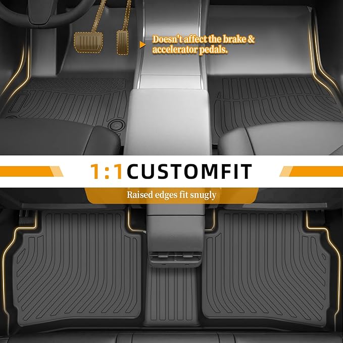 Floor Mats for Chevy Malibu 2016 2017 2018-2022 2023-2025, Custom Fit Chevrolet Malibu LS, RS, LT, Premier, TPE Duty Anti-Slip 1st & 2nd Row & Cargo Liner for 2023 Malibu Floor Mats Accessories