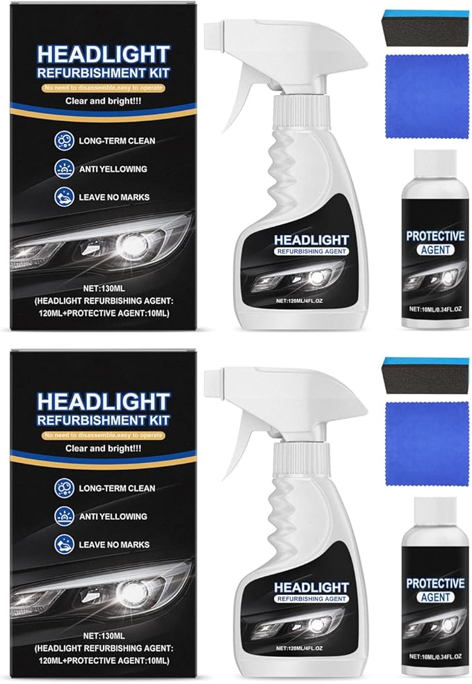 Dodorado Headlight Restoration Kit – No Sanding Required, Fast Cleaning & Ceramic Coating, Restores Yellowed Hazy Headlights 