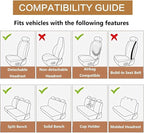 Leather Car Seat Covers Full Set, Waterproof Faux Leather Seat Covers for Cars, Non-Slip Car Interior Covers Universal Fit fo