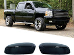 Pair Gloss Black Mirror Caps Cover Compatible with GMC Chevrolet Silverado Sierra 1500 2500 HD 3500 HD Avalanche Tahoe 2007-2013 Pick up Replacement for 25788157 25788156