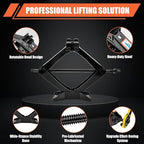 3 Ton (6610 Lbs) Car Jack, Universal Heavy Duty Scissor Jack, Professional Spare Tire Changing Kit with Lug Wrench, Portable 