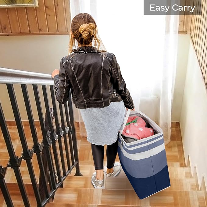 HomeHacks 2-Pack Large Laundry Basket, Waterproof, Freestanding Laundry Hamper, Collapsible Tall Clothes Hamper with Extended
