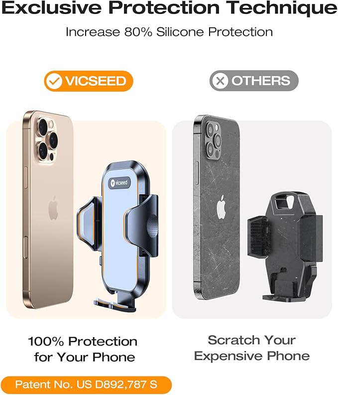 VICSEED Military-Grade Sturdy Car Phone Holder Mount, Upgraded Anti Shake Metal CD Slot & Air Vent Thick Case Friendly Phone Mount for Car Fit for iPhone 17 16 15 Samsung All Phones