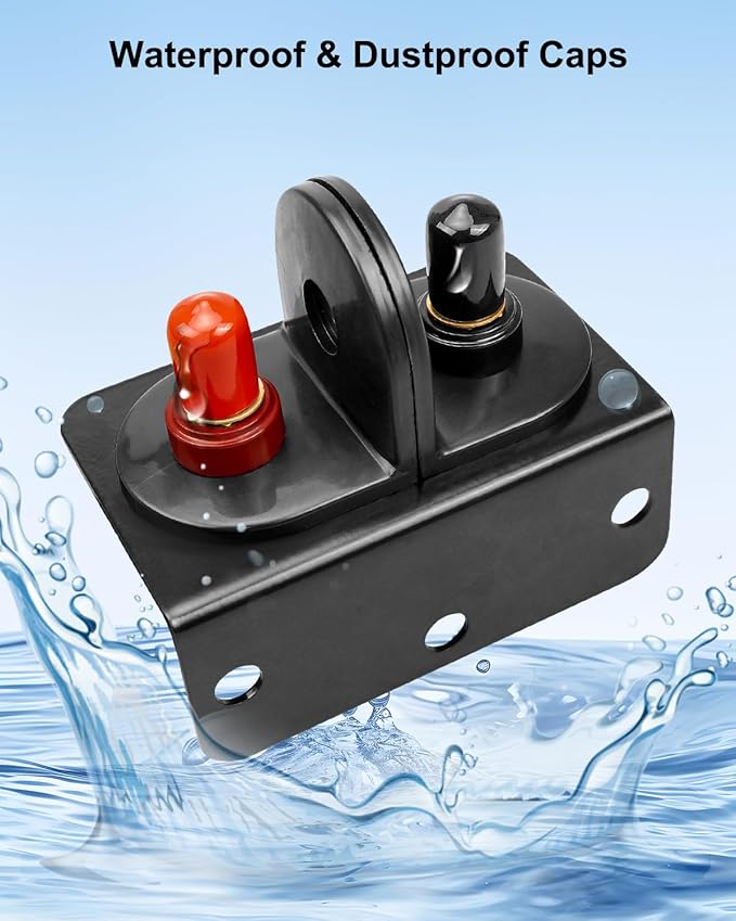 Battery Jump Post Kit, Remote Battery Jumper Terminals with Cable & Mounting Bracket, Heavy Duty Charging Post Battery Terminals Relocation Kit for Car Boat RV Truck UTV ATV Trailer