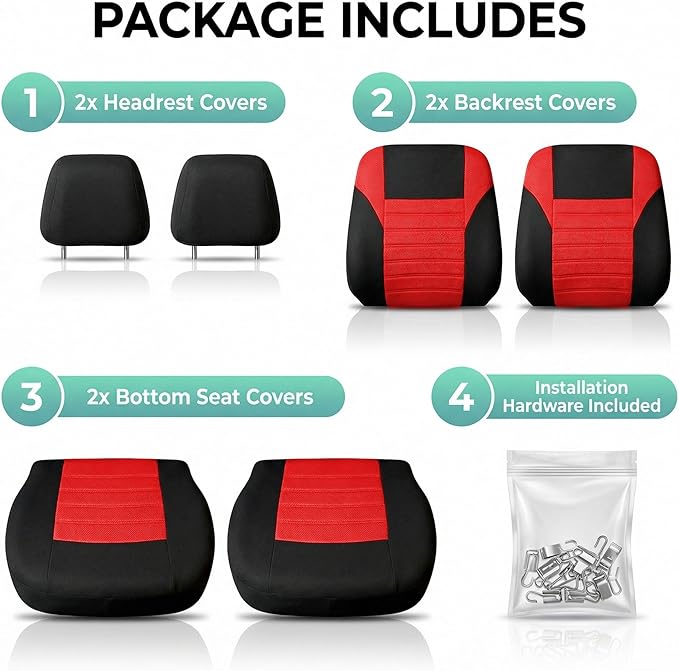 FH Group Automotive Car Seat Covers Front Set Premium 3D Air Mesh Front Seat Covers, Airbag Compatible Universal Fit Interior