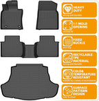 Floor Mats for Toyota Camry 2018 2019 2020 2021 2022 2023 2024(FWD ONLY), (Non Hybrid & AWD) 2022 Camry Floor Mats, 1st & 2nd Row & Cargo Liner, TPE Anti-Slip Waterproof Car Accessories