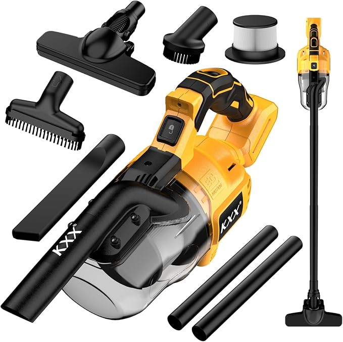 Cordless Vacuum for Dewalt 20V Battery, 5 in 1 Handheld Electric Vacuum Cleaner with 500W Powerful Motor, 46 CFM Portable Han