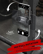 APPS2Car [2 Pack] Gym Magnetic Phone Holder, 360 Adjustable, Compatible with 4.7-6.5" Smartphones, Alloy Base and Joint, Black