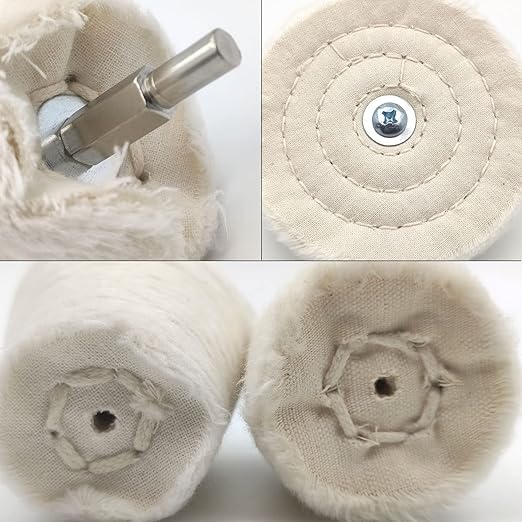 8 pcs Buffing Wheel for Drill,Buffing Pad Polishing Wheel Kits,Wheel Shaped Polishing Tool for Metal Aluminum,Stainless Steel,Chrome,Jewelry,Wood,Plastic,Ceramic,Glass,etc