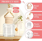 6 Pack Car Air Freshener, Long Lasting Natural Essential Oil Fragrance Diffuser - Pink Sparkle Champagne, Moonlit Gardenia & 